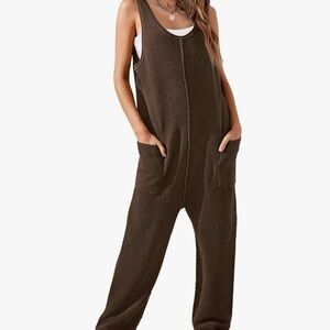 Amazon Women's Textured Brown Jumpsuit